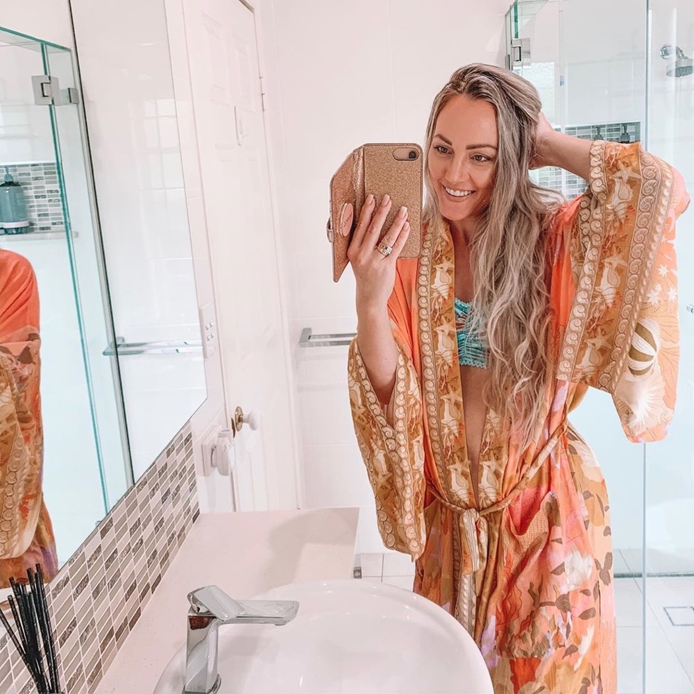 Mermaid dreams boho Floral print Kimono cover up - Picture 3 of 13